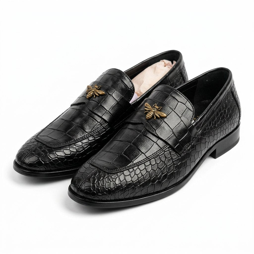 Bloodline Signature Croc Fly Buckle Loafers