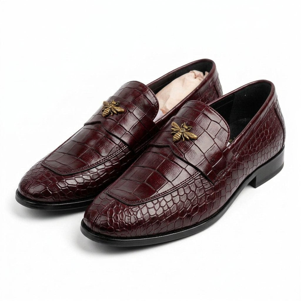 Bloodline Signature Croc Fly Buckle Loafers