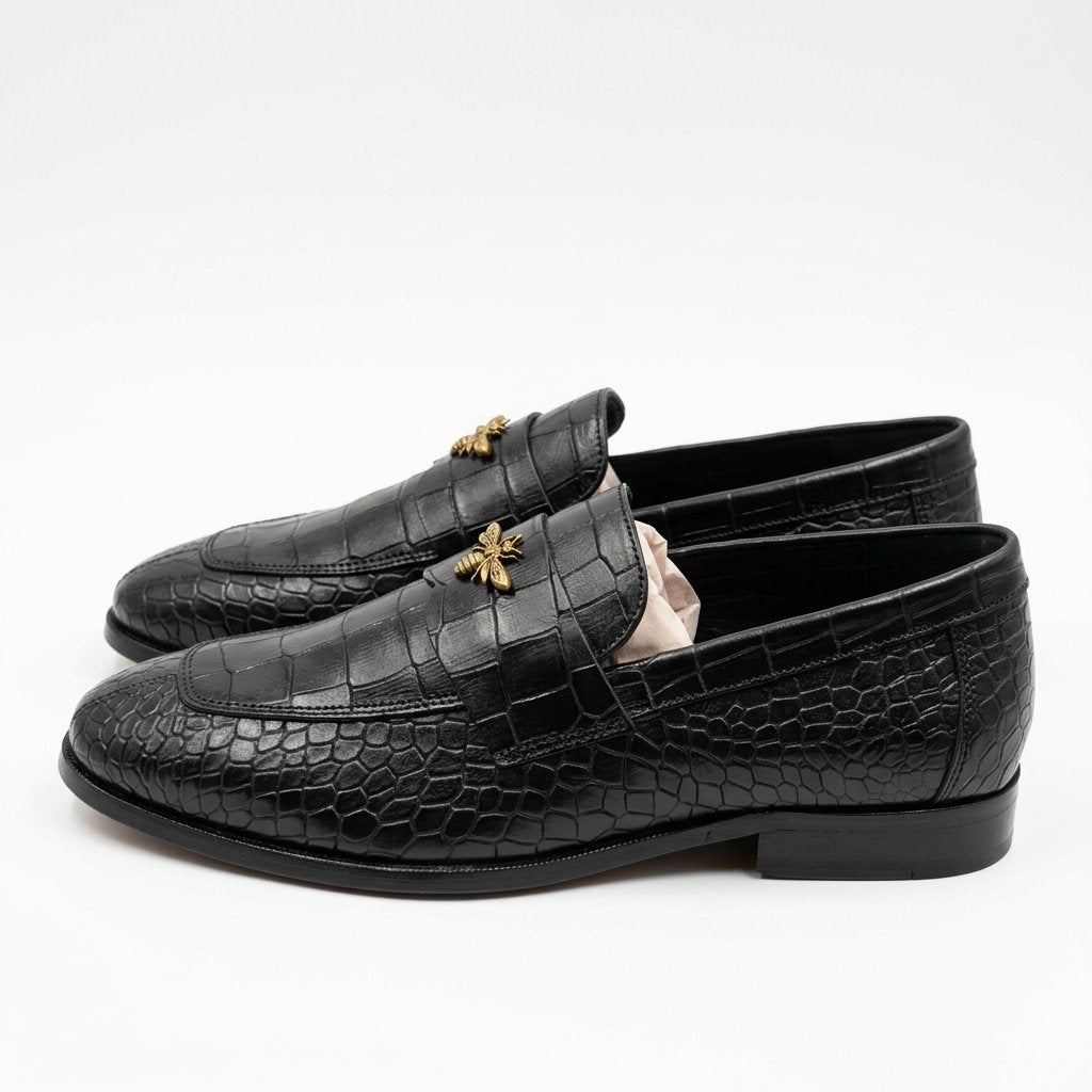 Bloodline Signature Croc Fly Buckle Loafers