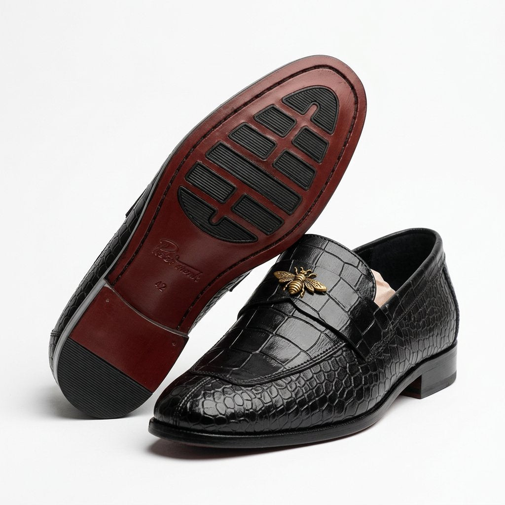 Bloodline Signature Croc Fly Buckle Loafers