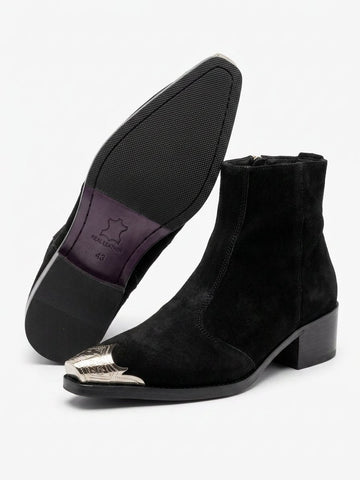 Scarface - The Mafia Suede Silver Toe ZIpper Boots