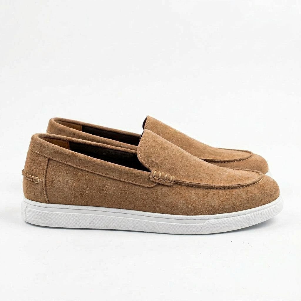 Bloodline Beige Suede Leather Loafers