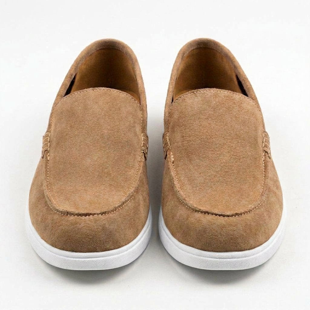 Bloodline Beige Suede Leather Loafers