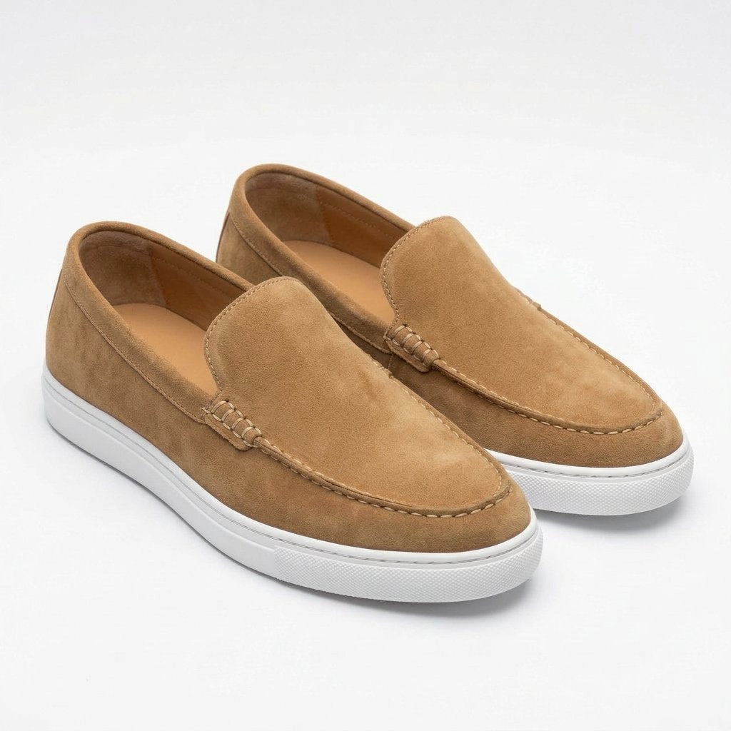 Bloodline Beige Suede Leather Loafers