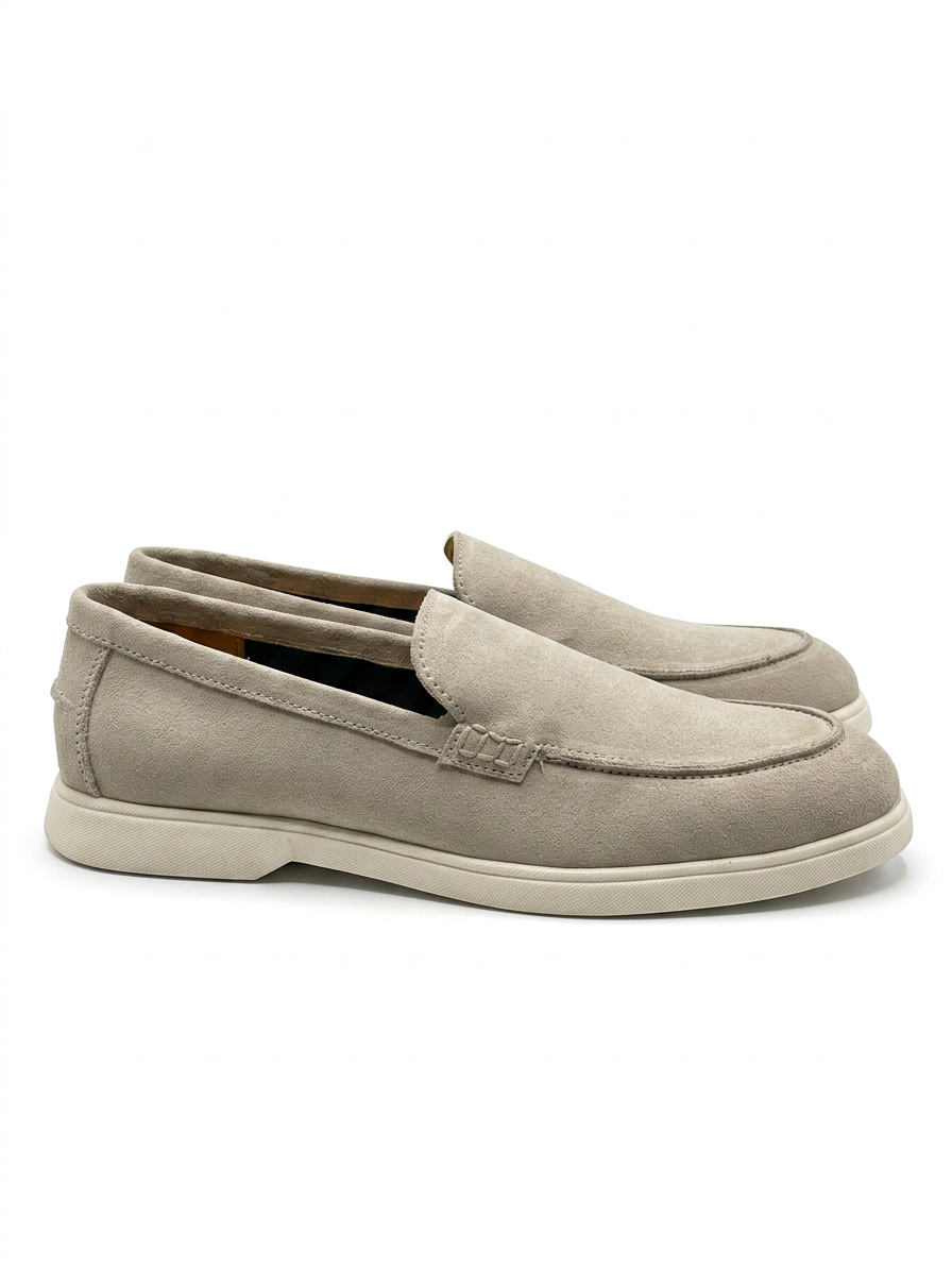 Bloodline Beige Suede Leather Loafers
