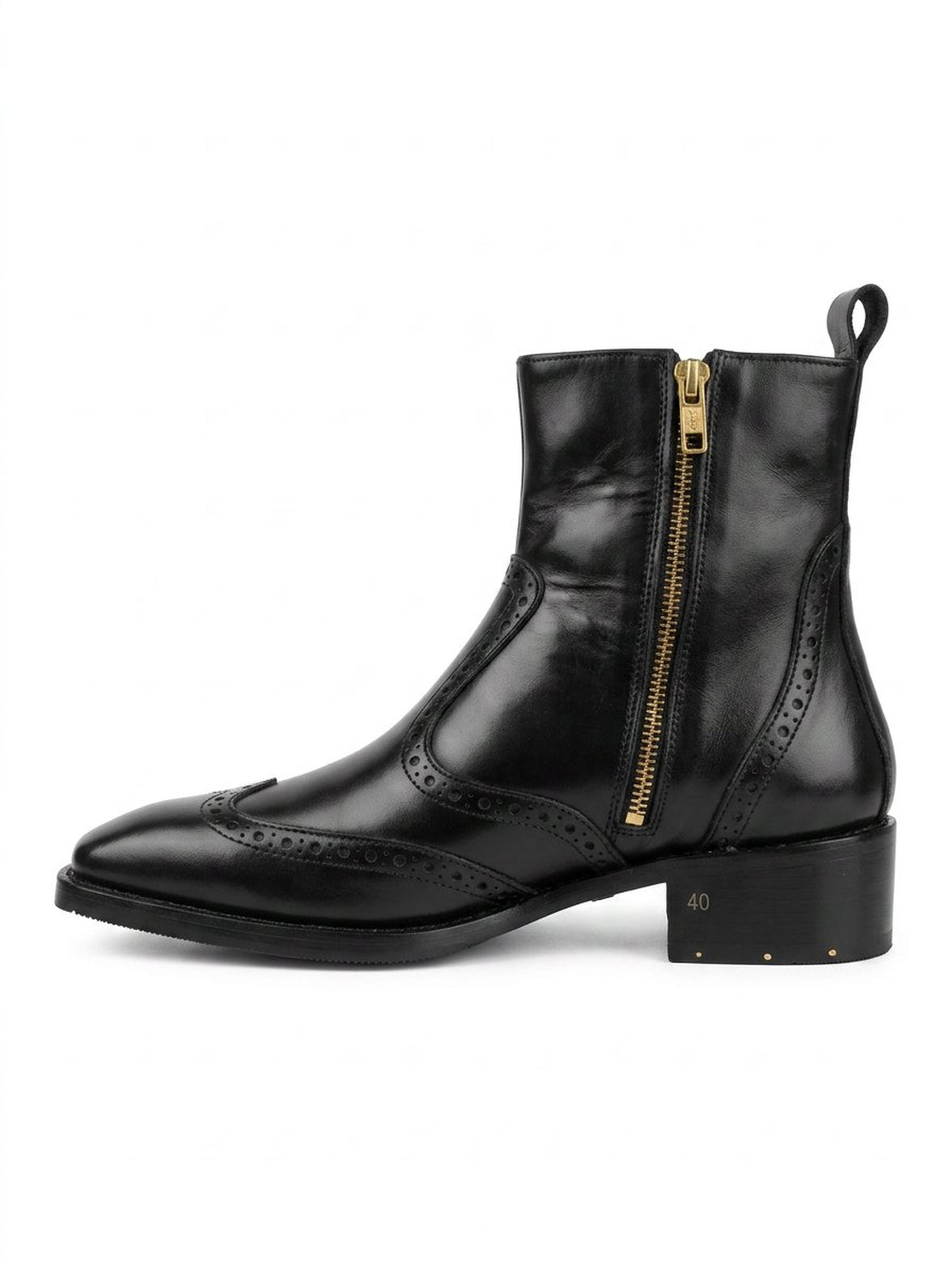 Scarface - Devil Brogue Cuban Heel Zipper Boots