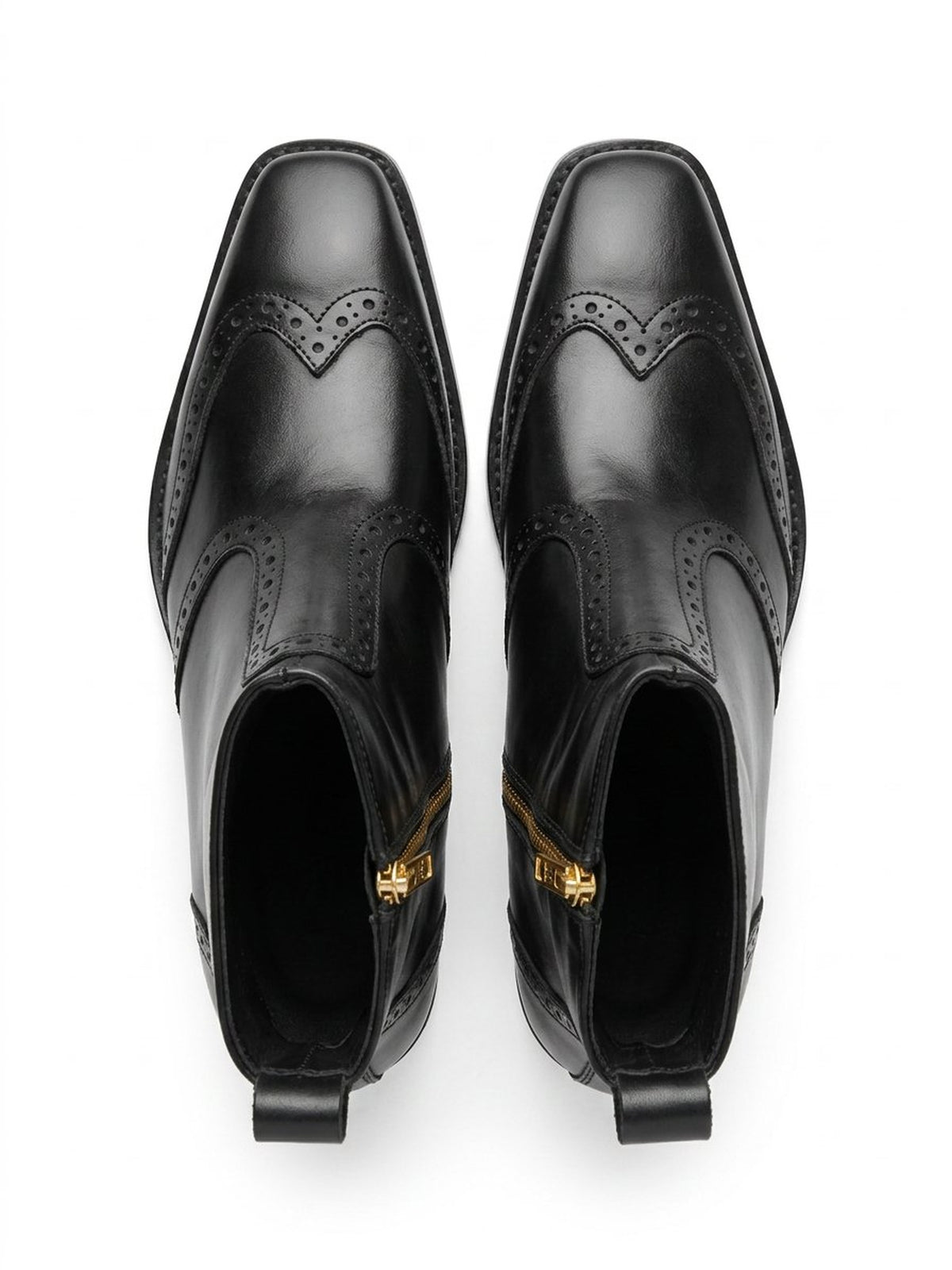 Scarface - Devil Brogue Cuban Heel Zipper Boots